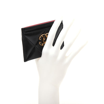 Chanel Lambskin Quilted Chanel 19 Card Holder Black 2 of 14