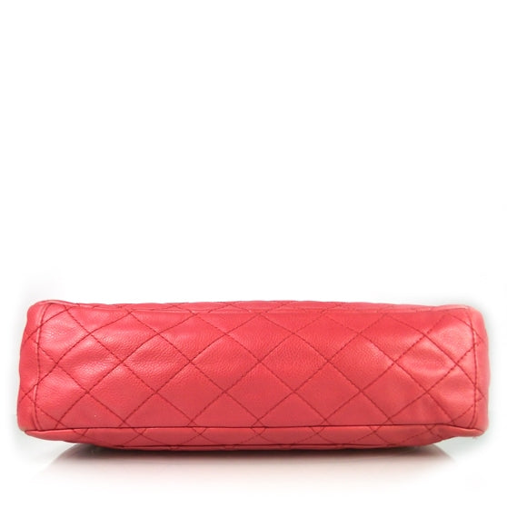 Washed Caviar Maxi Flap Fuchsia