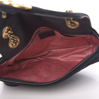 Gucci Velvet Matelasse Mini GG Marmont Shoulder Bag Black 6 of 14