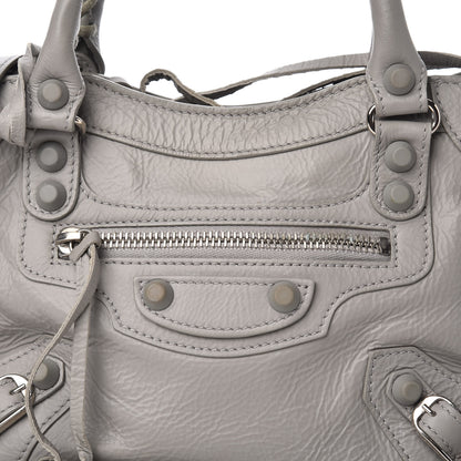 Balenciaga Matte Goatskin Rubber Covered Classic Hardware Mini City Gris Glace 14 of 14