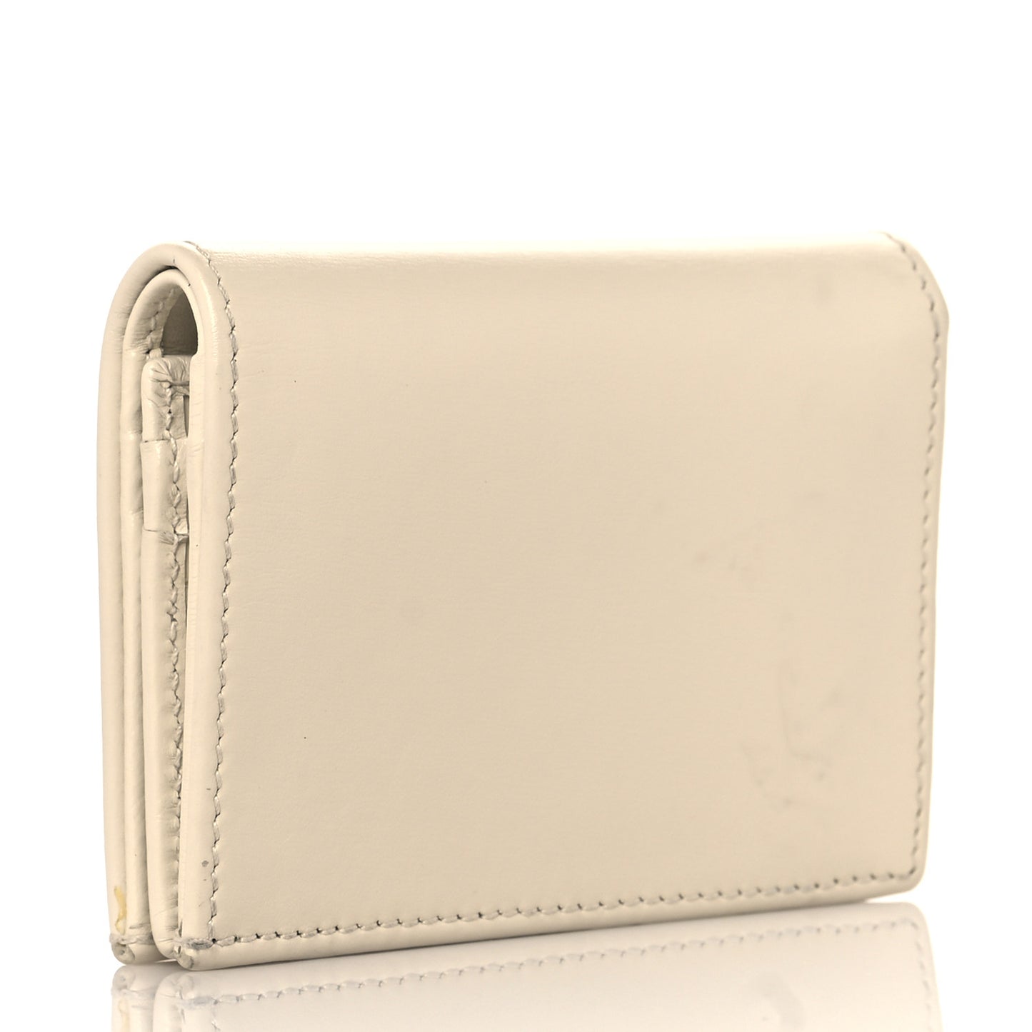 Boarded Plutone Calfskin Horsebit 1955 Card Case Wallet Mystic White
