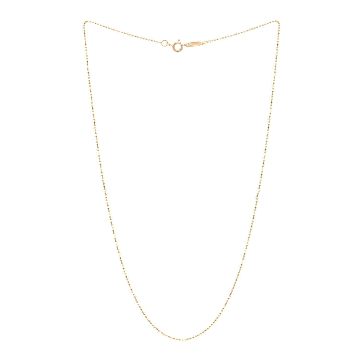 18K Yellow Gold Beaded Chain Necklace 16"