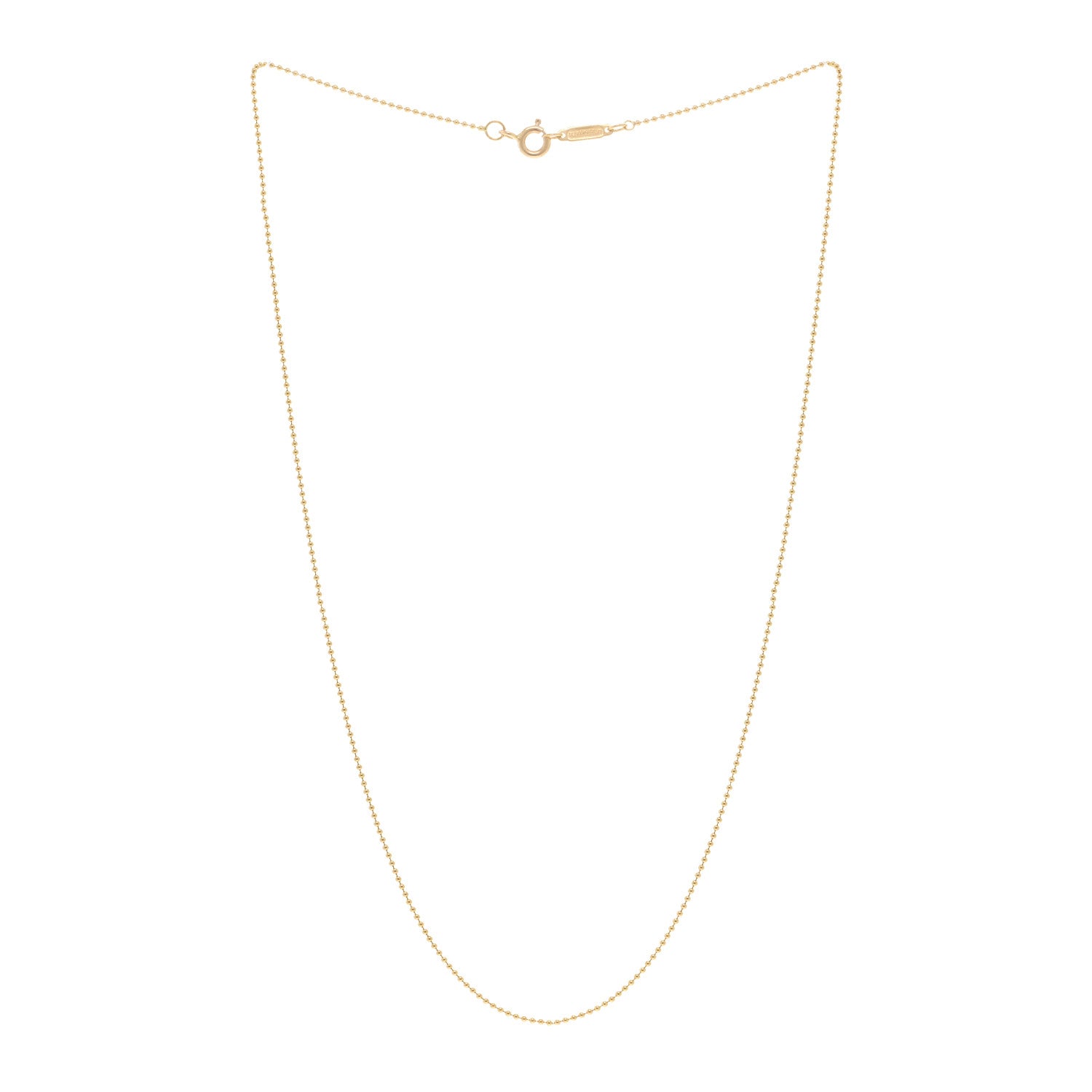Tiffany 18K Yellow Gold Beaded Chain Necklace 16" 3 of 4