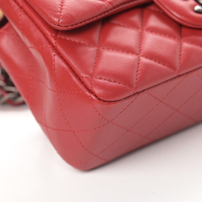 Chanel Lambskin Quilted Mini Rectangular Flap Red 9 of 14