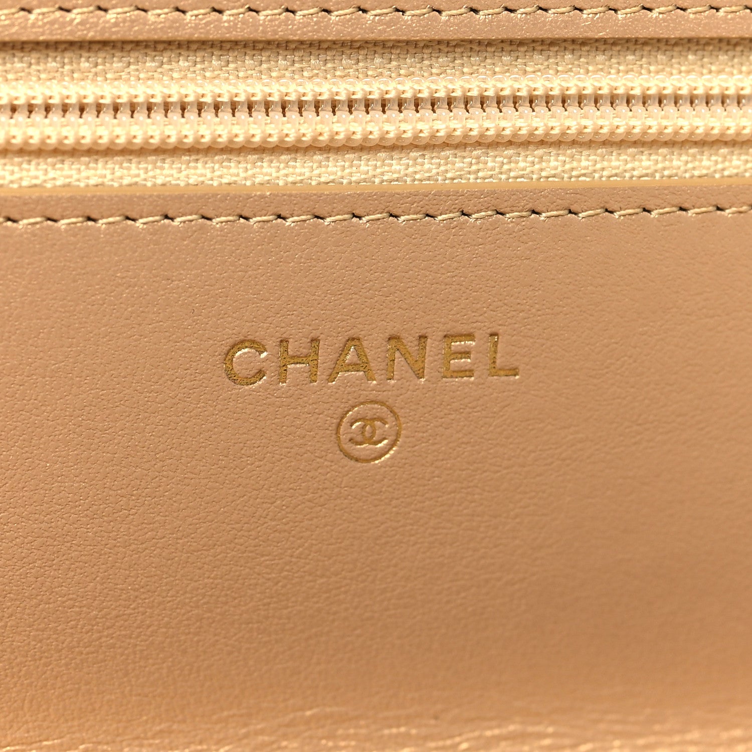 Chanel Metallic Lambskin Quilted Enamel Wallet On Chain WOC Gold 6 of 13