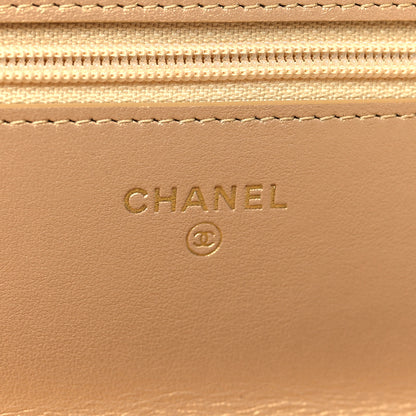 Chanel Metallic Lambskin Quilted Enamel Wallet On Chain WOC Gold 6 of 13