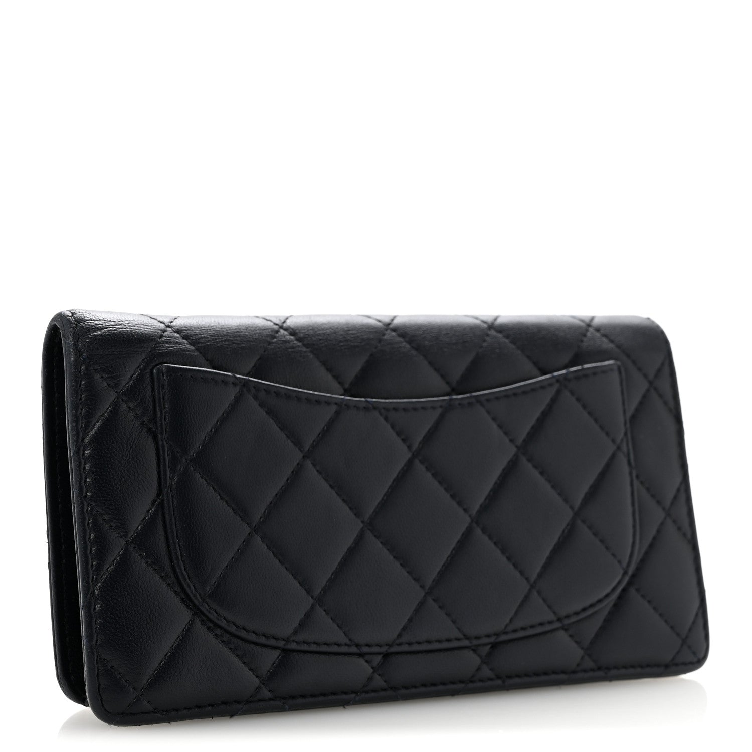 Chanel Lambskin Quilted Yen Wallet Blue 3 of 12