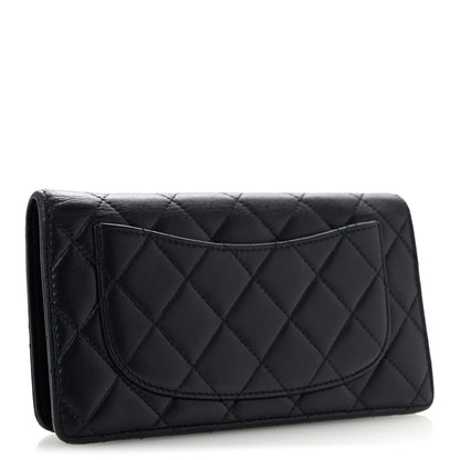 Chanel Lambskin Quilted Yen Wallet Blue 3 of 12