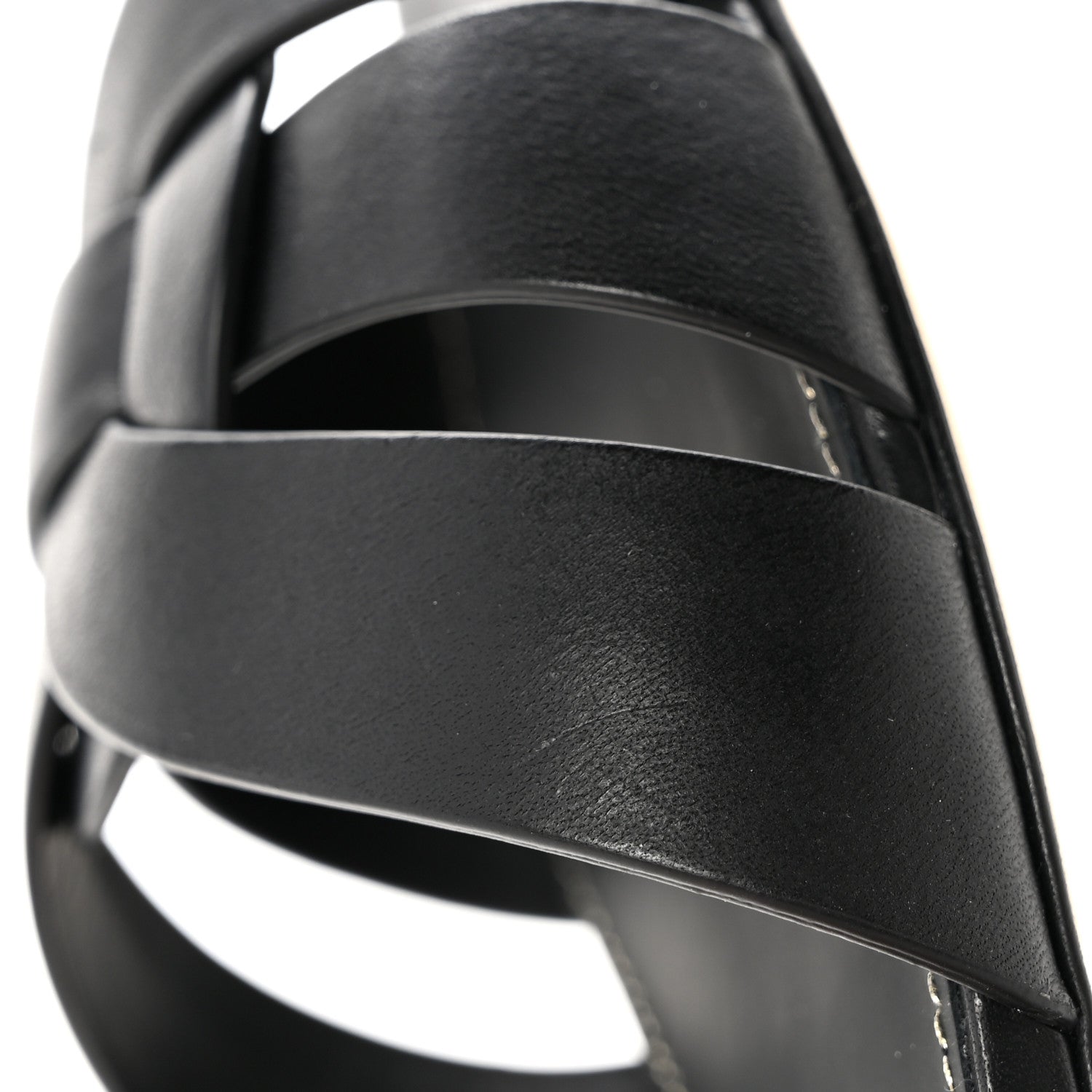 Saint Laurent Calfskin Tribute 05 Slide Sandals 36.5 Black 10 of 11