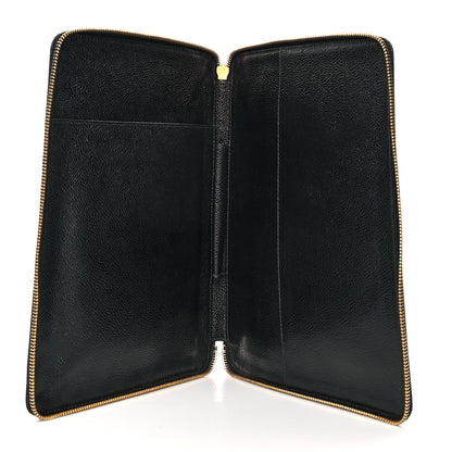 Chanel Caviar CC Zip Around Notebook Agenda Cover Black 5 of 12