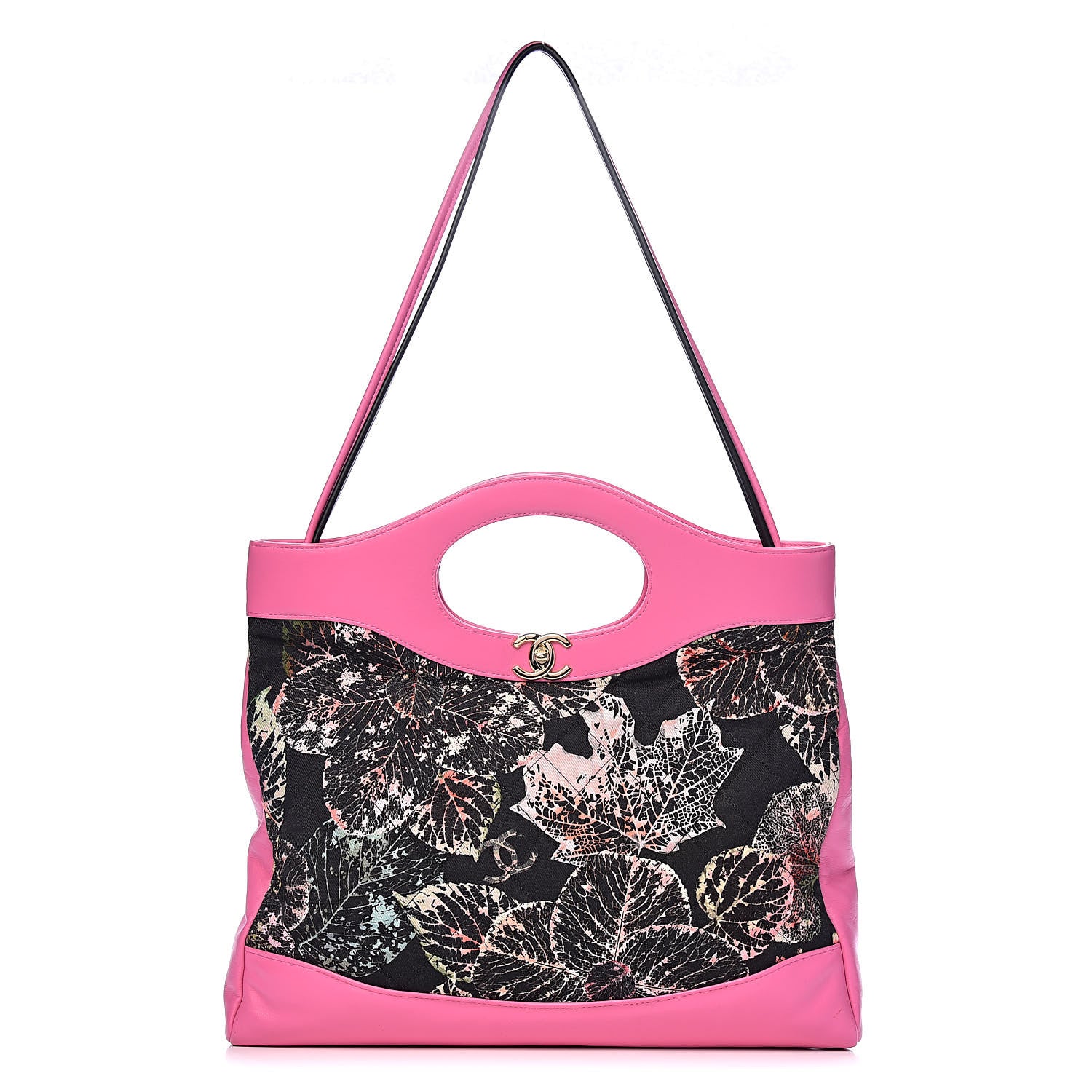 Chanel Patent Calfskin Canvas Printed Medium 31 Shopping Bag Pink 1 of 11