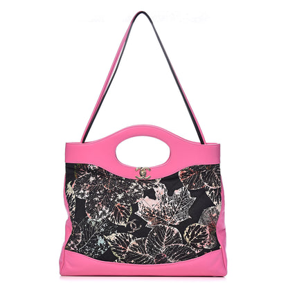 Chanel Patent Calfskin Canvas Printed Medium 31 Shopping Bag Pink 1 of 11