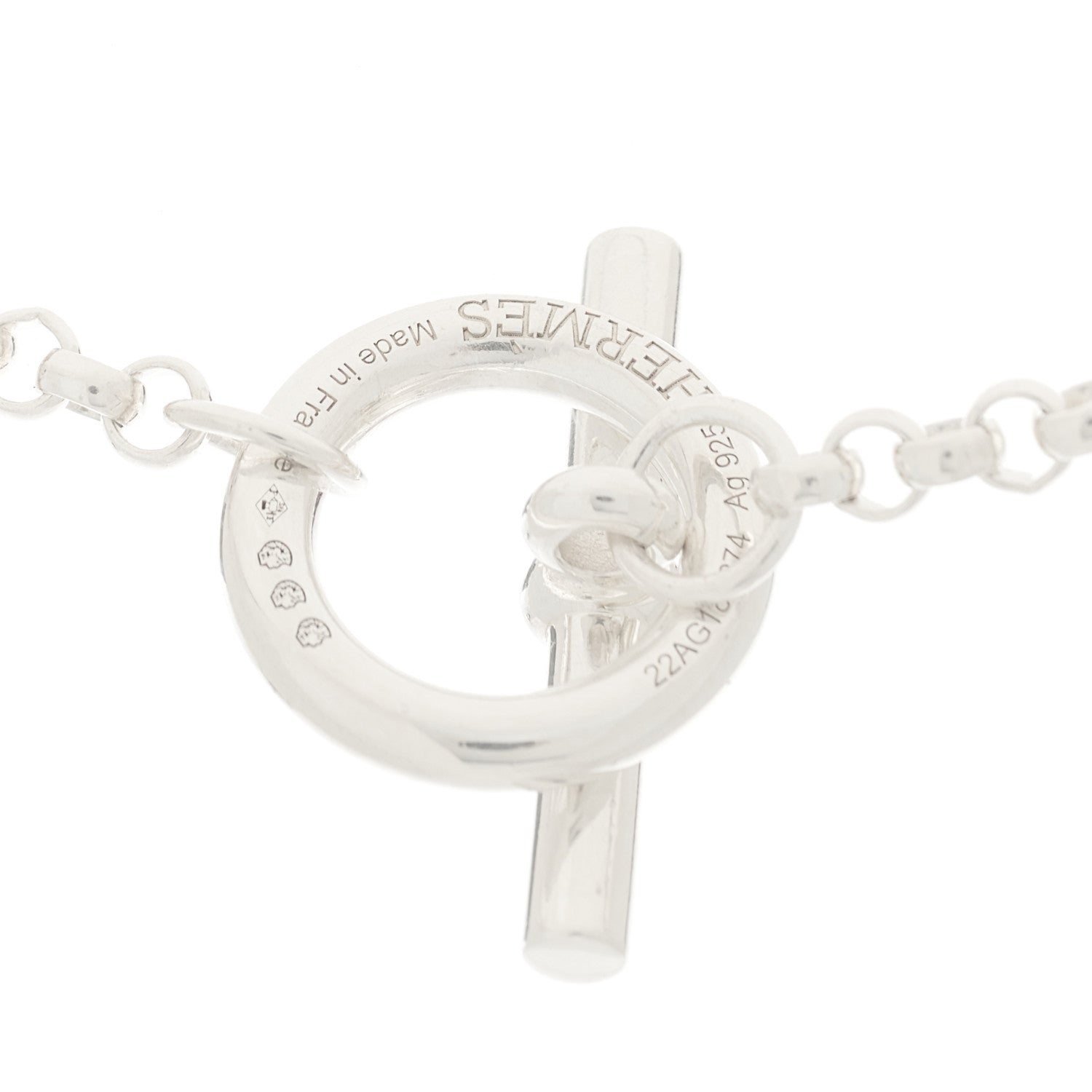 Hermes Sterling Silver GM Chaine D'Ancre Echainee Pendant Necklace 5 of 6