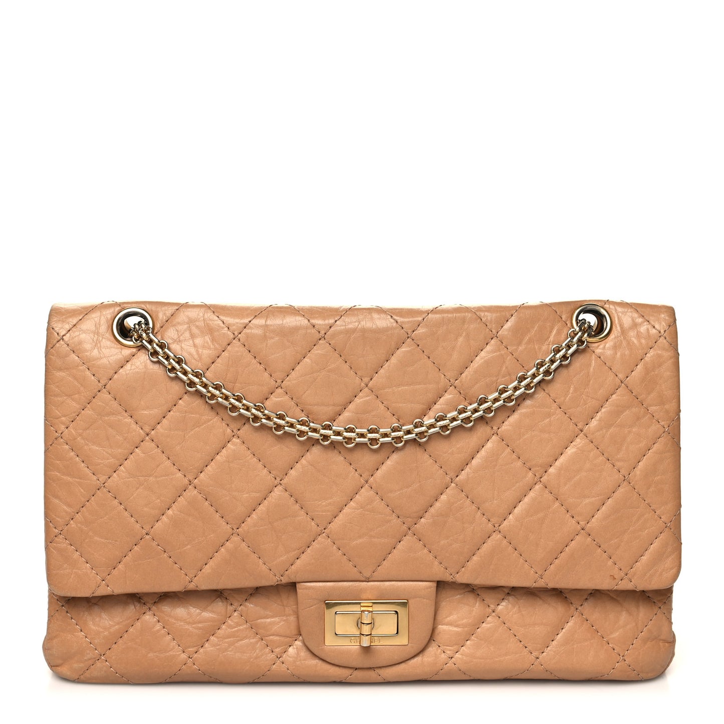 Aged Calfskin Quilted 2.55 Reissue 227 Flap Brown