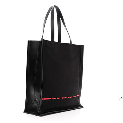 Alexander McQueen Canvas Jacquard Print Graffiti Tote Black Lust Red 3 of 11