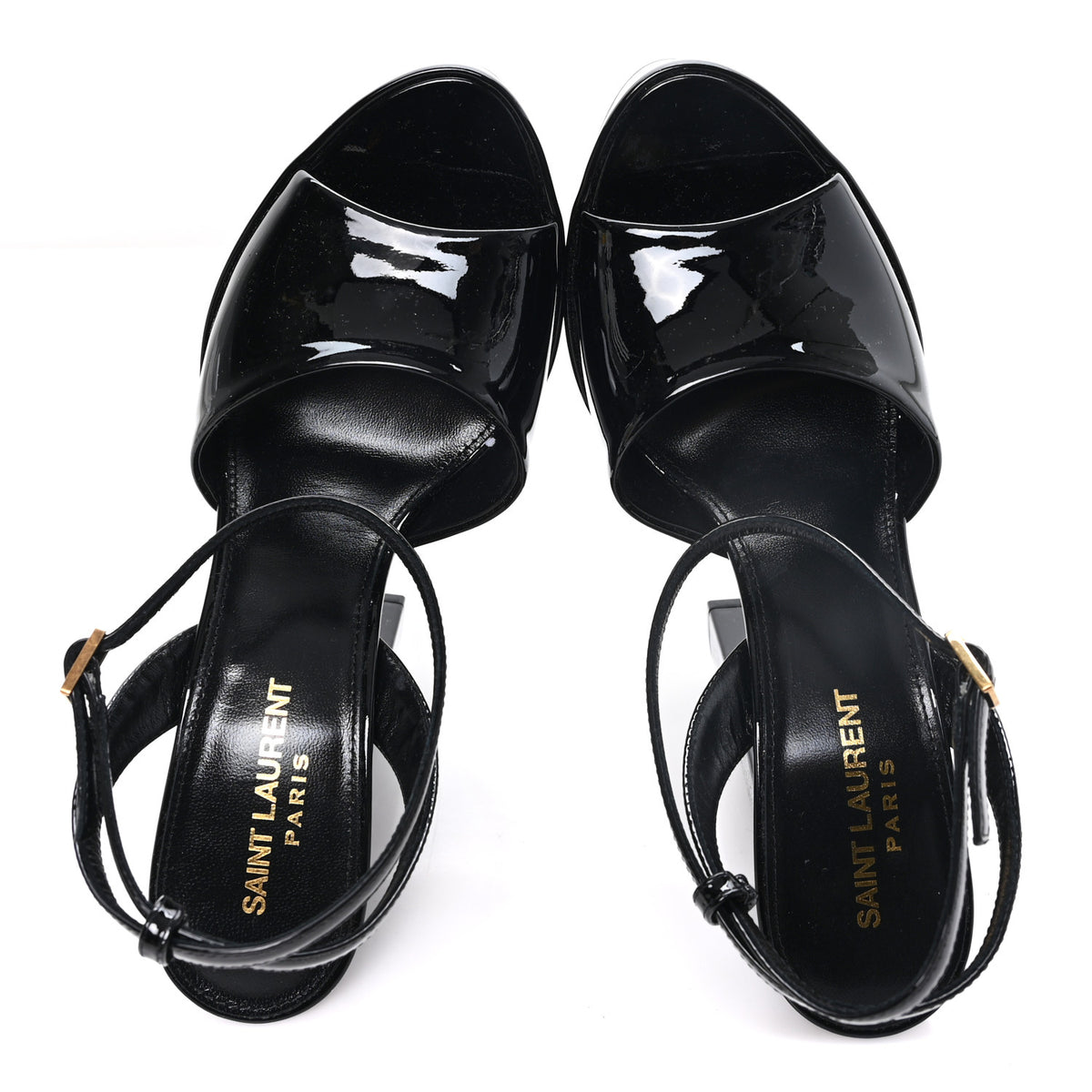 Saint Laurent Vernice Grupy Sexy 95 Tanouk Platform Sandals 37.5 Black 2 of 10