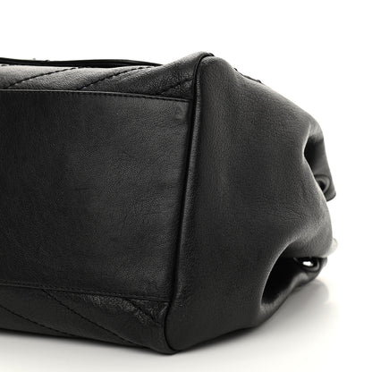 Saint Laurent Vintage Lambskin Chevron Monogram Medium Nolita Black 10 of 12