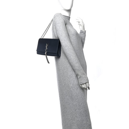 Saint Laurent Smooth Calfskin Medium Classic Monogram Kate Tassel Satchel Marine 2 of 12