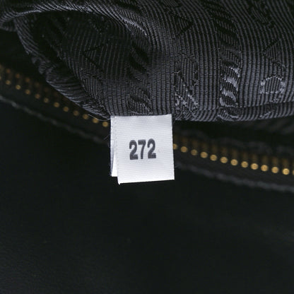 Prada Saffiano Lux Logo Embossed Large Shoulder Tote Handbag Black 6 of 11