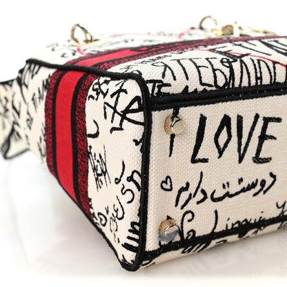 Christian Dior Canvas Medium DiorAmour Graffiti Lady D-Lite Latte 15 of 17