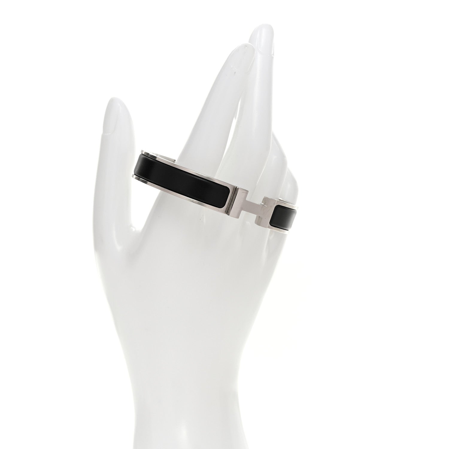Hermes Matte Enamel Narrow Clic Clac HH Bracelet Black 2 of 5