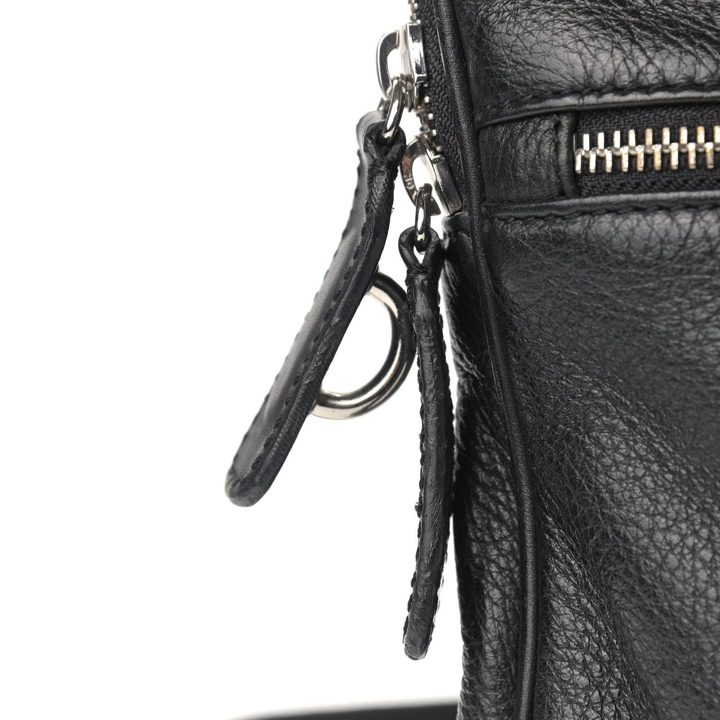 Grained Calfskin Satchel Black