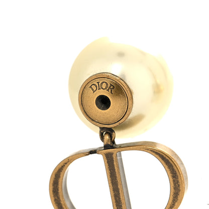 Christian Dior Pearl Logo Earrings Gold 4 of 4