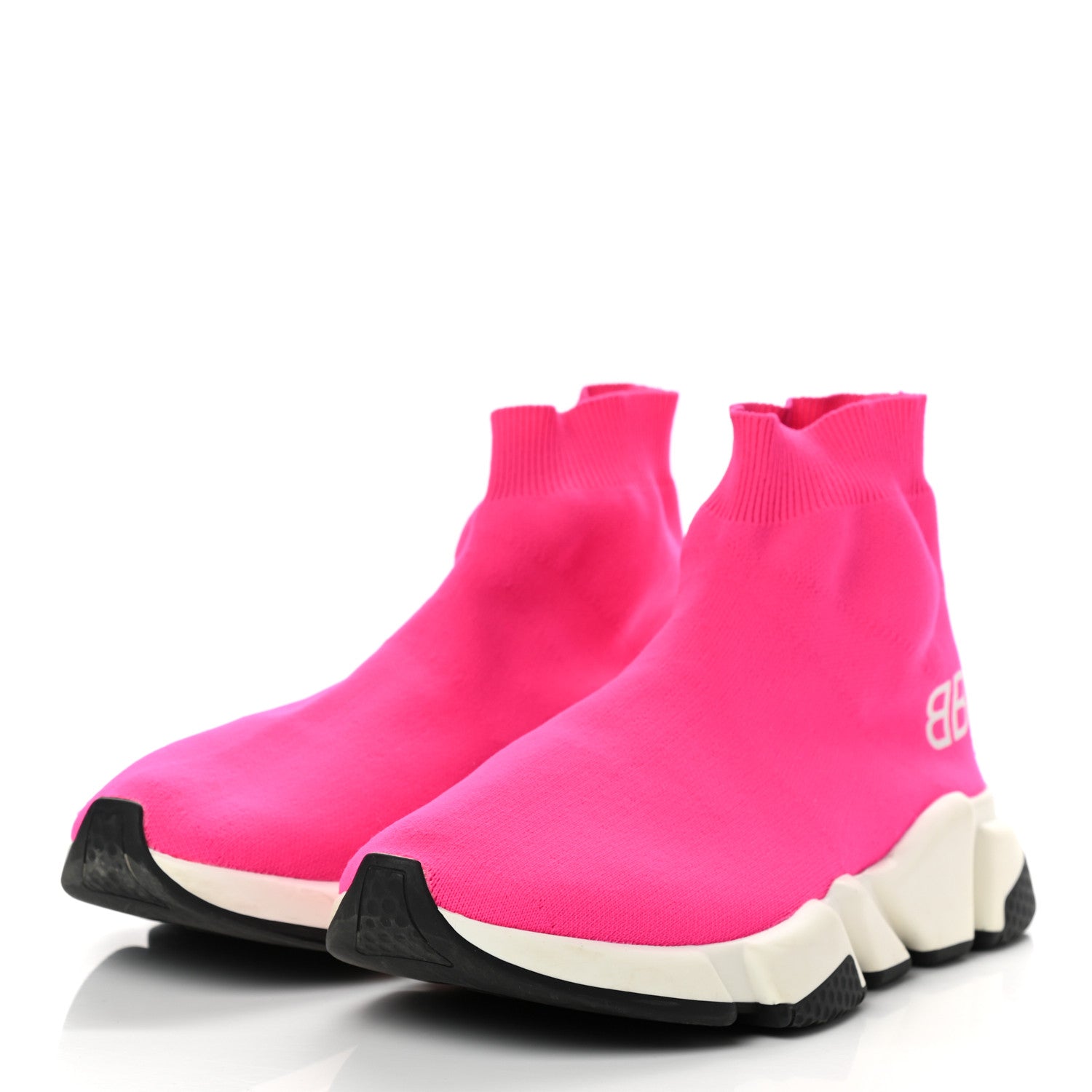 Balenciaga Nylon Knit Womens BB Speed Sneakers 38 Rose Fluo 3 of 9