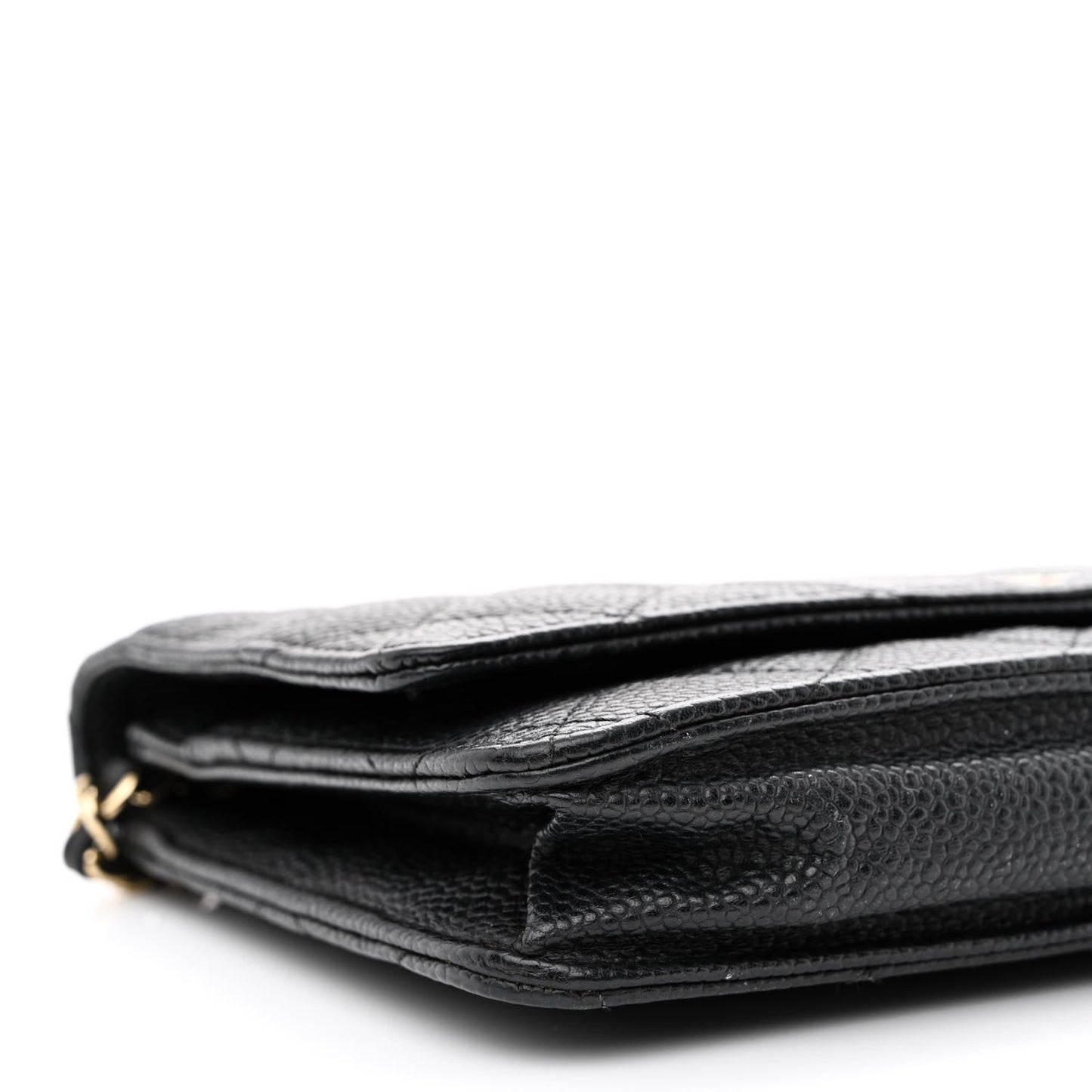 Caviar Quilted Wallet on Chain WOC Black