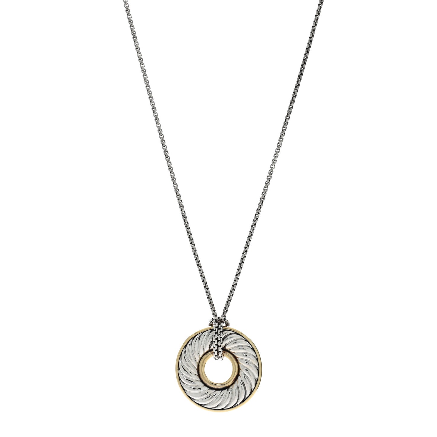 Sterling Silver 18K Yellow Gold 30mm Thoroughbred Pendant Necklace