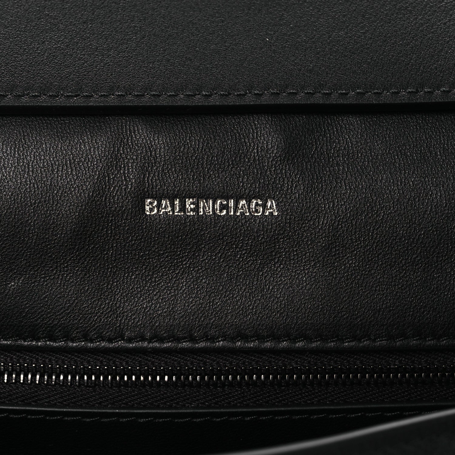 Balenciaga Semi Shiny Smooth Calfskin Monochrome M Downtown Shoulder Bag Black 6 of 12