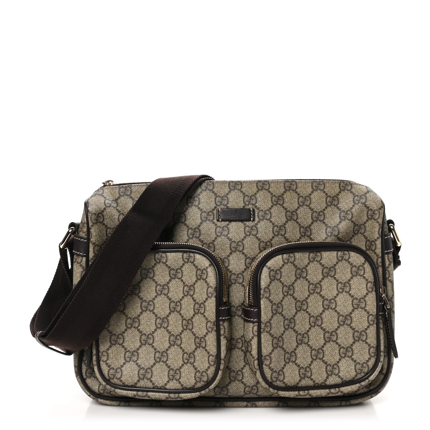 Gucci GG Plus Monogram Front Pocket Messenger Dark Brown 1 of 10