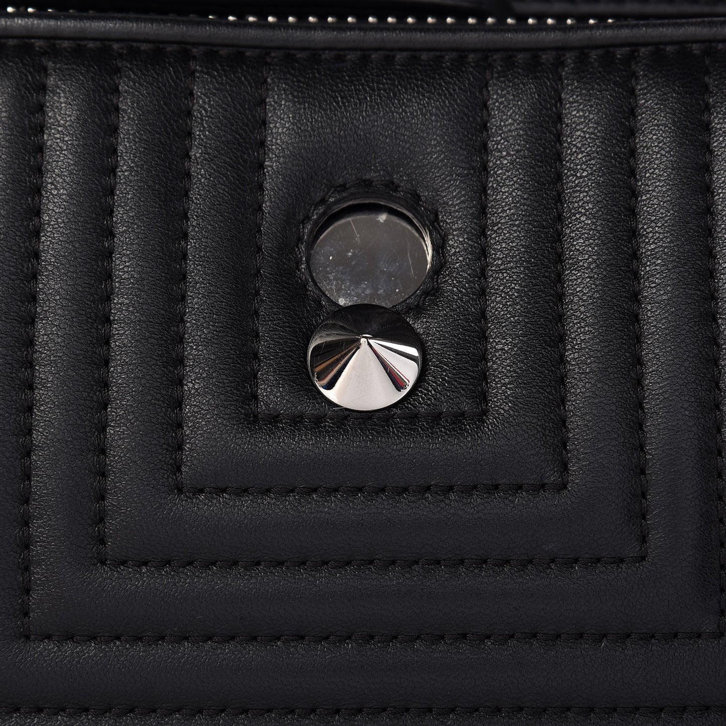 Shiny Nappa Trapuntata Small DotCom Click Top Handle Chain Satchel Black