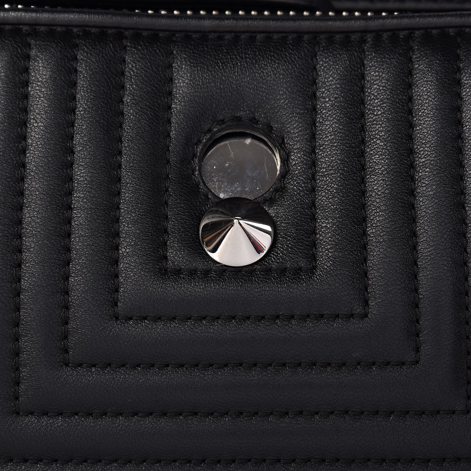 Fendi Shiny Nappa Trapuntata Small DotCom Click Top Handle Chain Satchel Black 10 of 13
