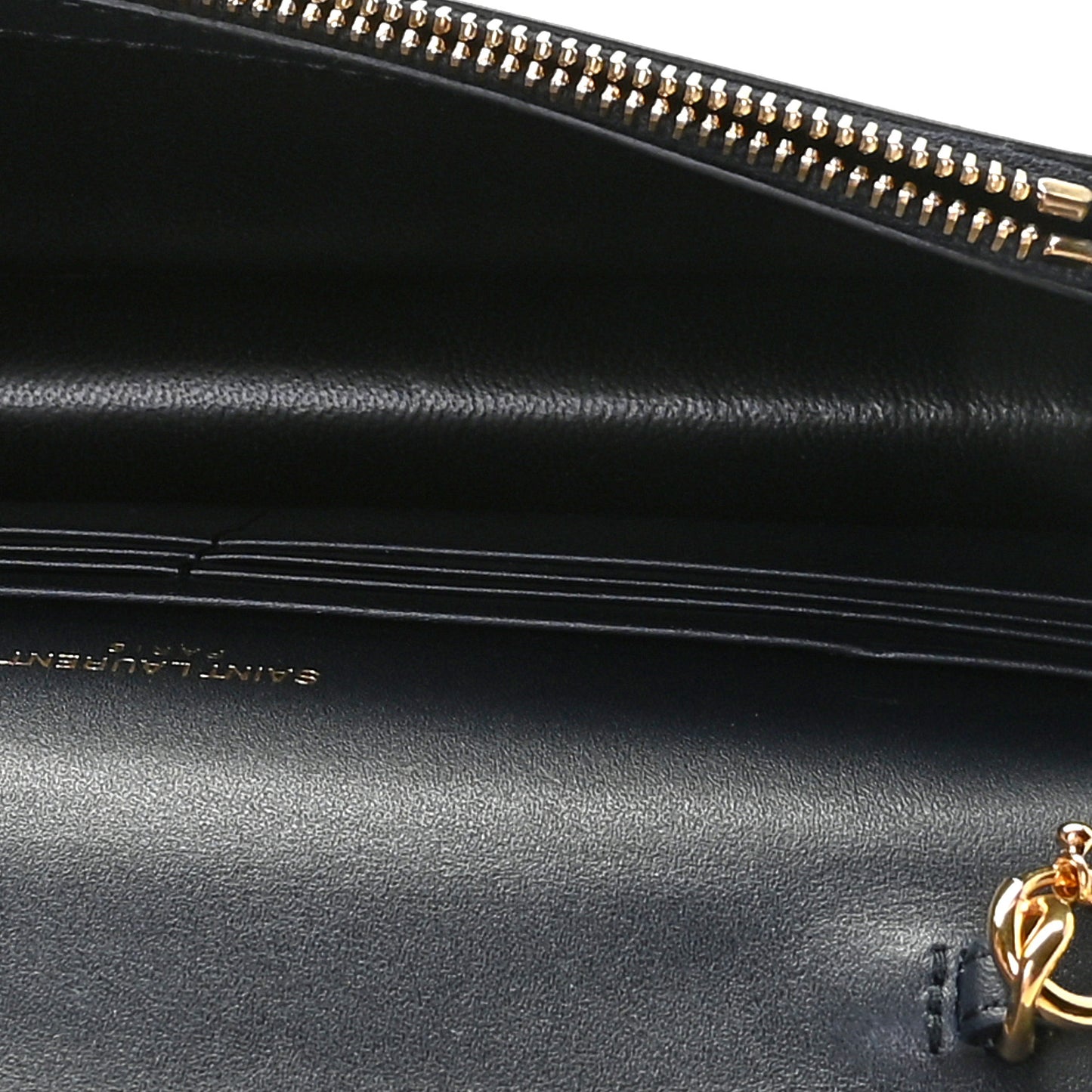 Smooth Calfskin Classic Monogram Kate Tassel Chain Wallet Black