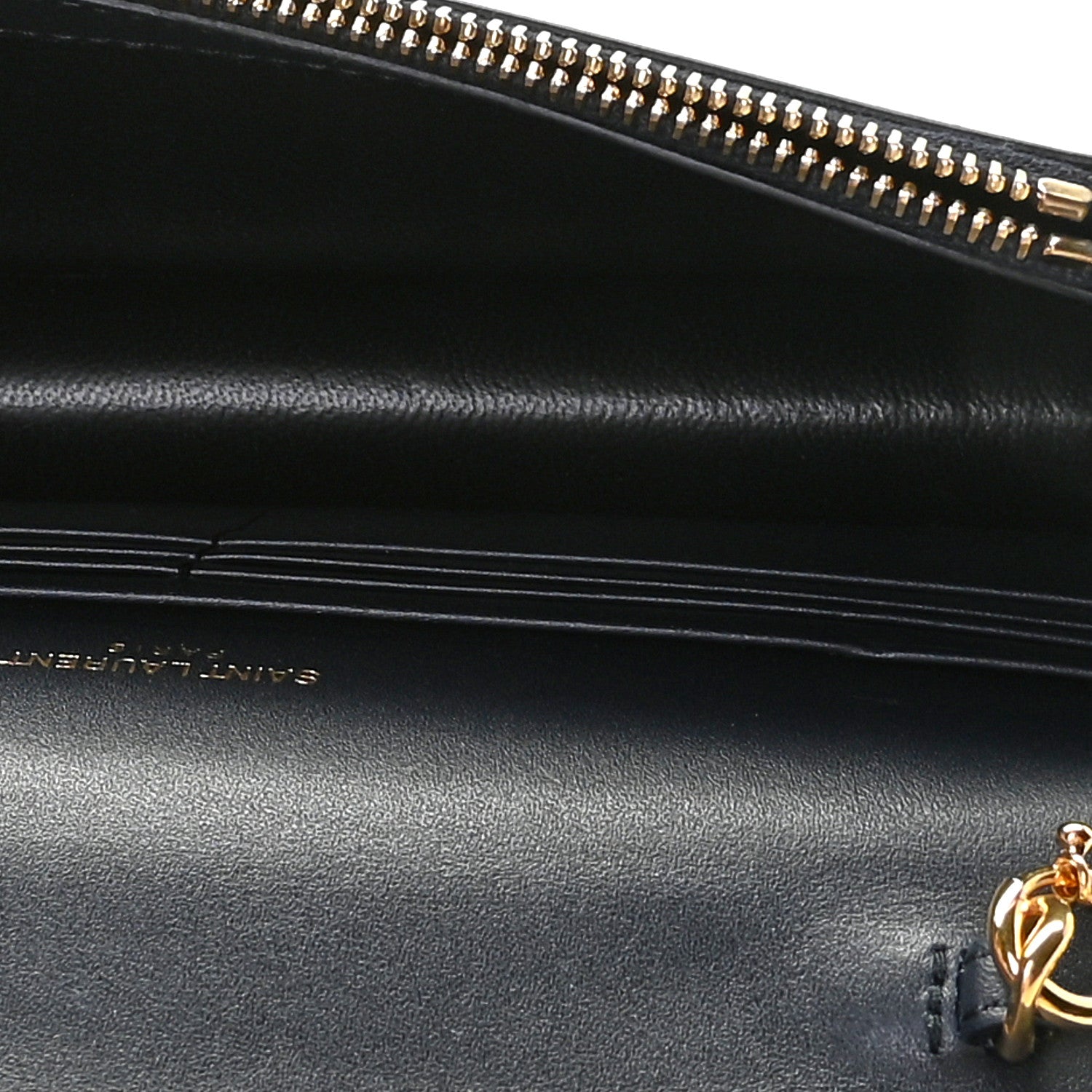 Saint Laurent Smooth Calfskin Classic Monogram Kate Tassel Chain Wallet Black 5 of 11