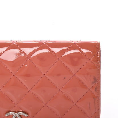 Chanel Patent Quilted Brilliant Yen Wallet Pink 12 of 20