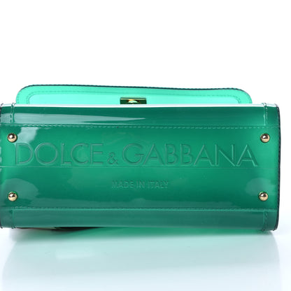 Dolce & Gabbana Rubber Semi Transparent Miss Sicily Satchel Verde 6 of 11