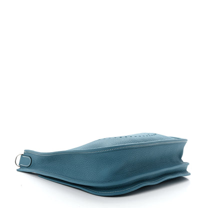Hermes Taurillon Clemence Evelyne III PM New Blue Jean 4 of 11