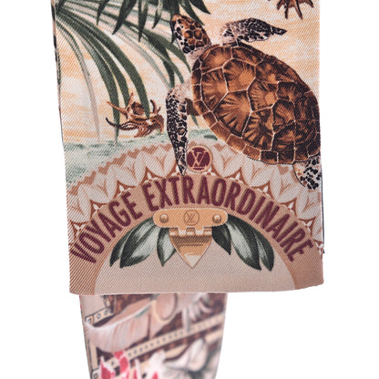 Louis Vuitton Silk Voyage Extraordinaire Bandeau Scarf Beige 3 of 3