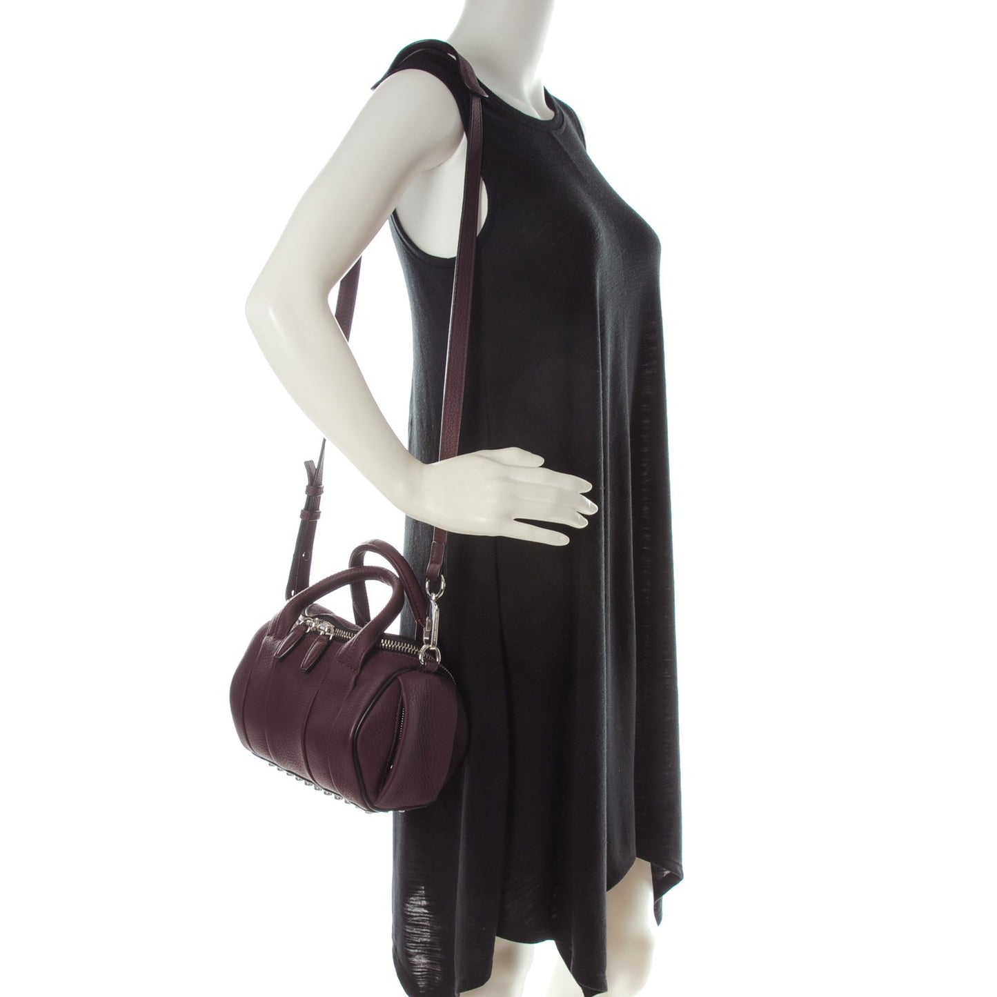 Pebbled Calfskin Mini Rockie Matte Oxblood