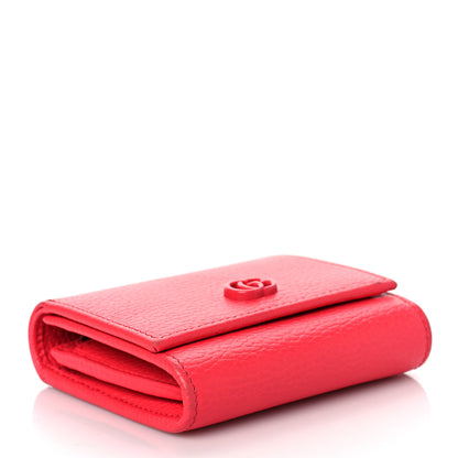 Gucci Dollar Calfskin Enamel Monochrome Medium GG Marmont Wallet Runway Coral 4 of 11