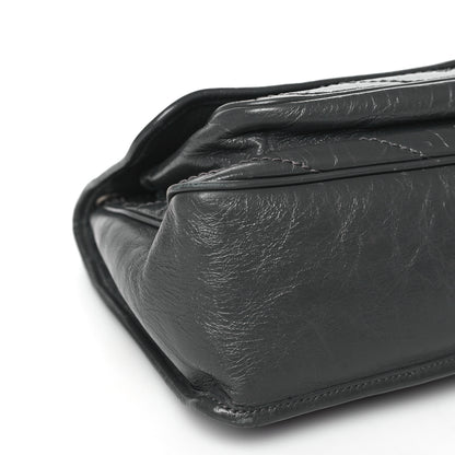 Saint Laurent Crinkled Calfskin Matelasse Monogram Medium Niki Chain Satchel Storm 9 of 10