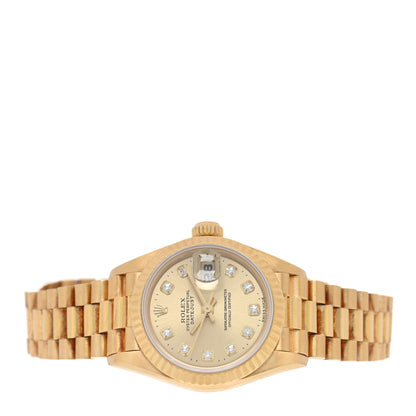 Rolex 18K Yellow Gold Diamond 26mm Datejust President Watch Champagne 69178 2 of 4