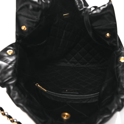 Chanel Shiny Calfskin Quilted Chanel 22 Black White 6 of 12