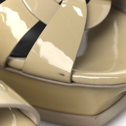 Saint Laurent Patent Tribute 105 Platform Sandals 40 Nude Powder 10 of 12