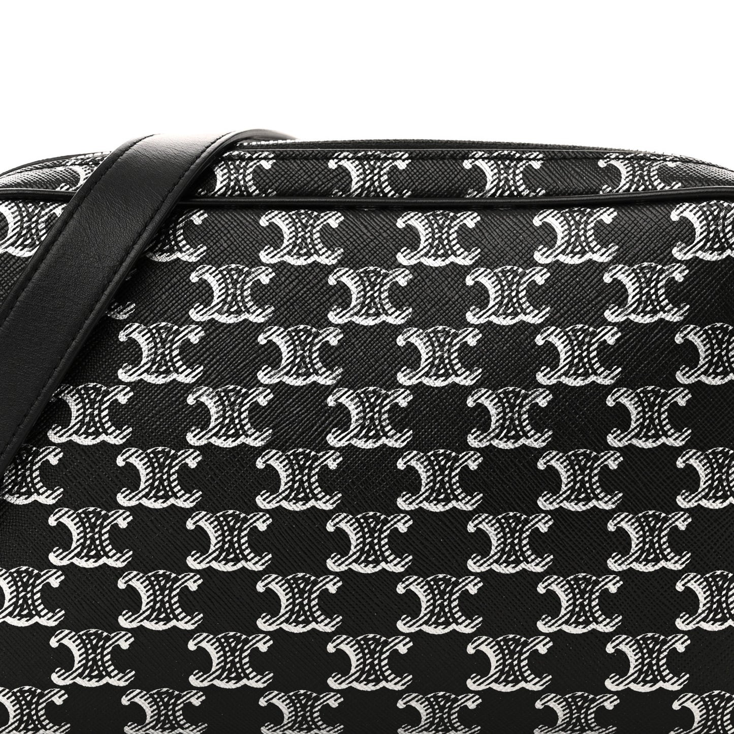 Triomphe Canvas Medium Messenger Bag Black Silver