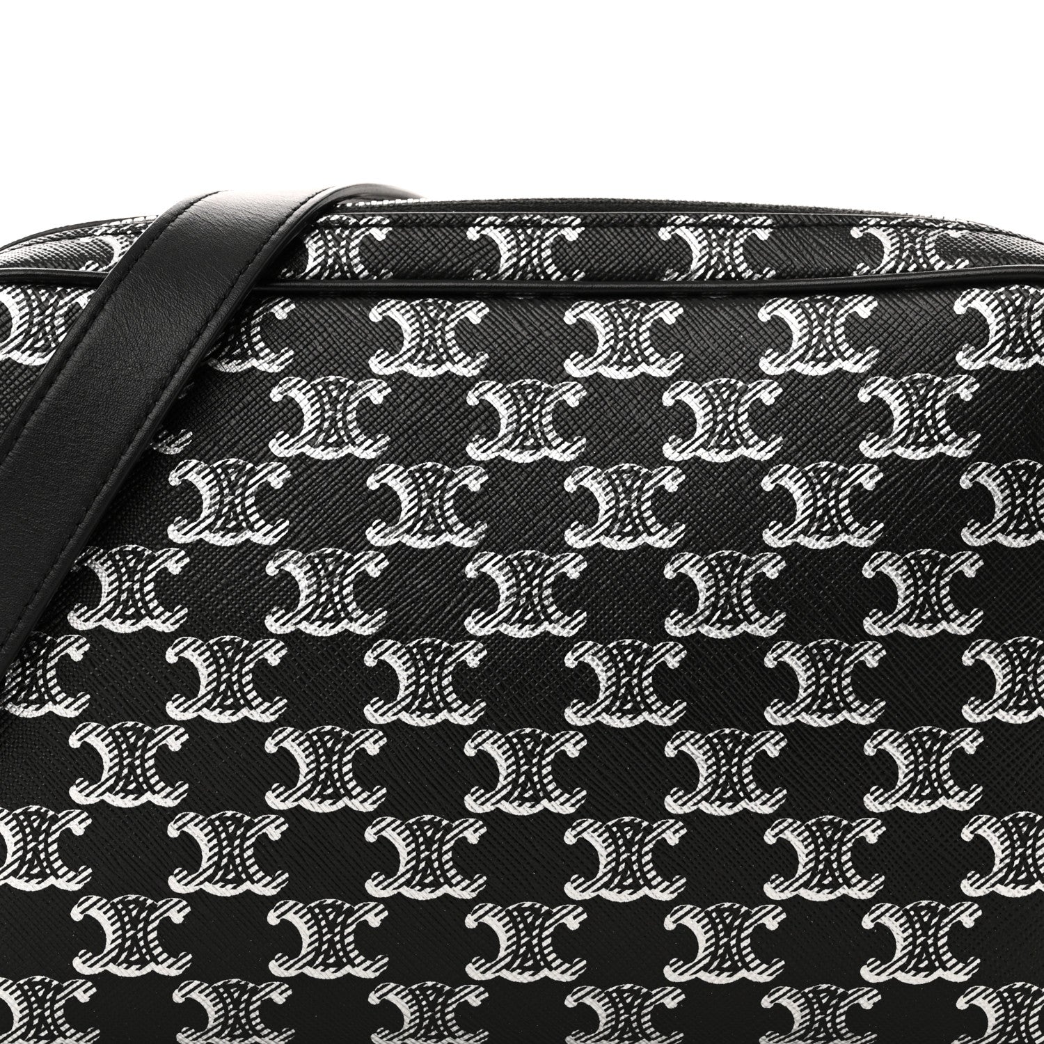 Celine Triomphe Canvas Medium Messenger Bag Black Silver 7 of 9