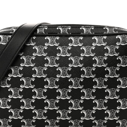 Celine Triomphe Canvas Medium Messenger Bag Black Silver 7 of 9