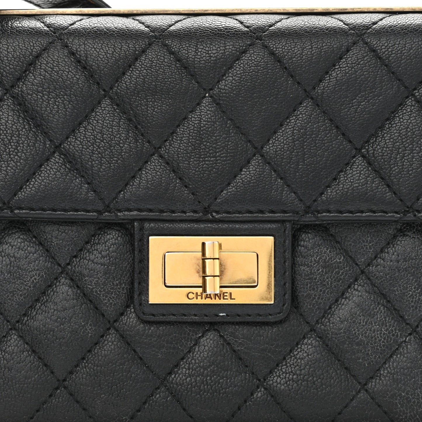 Goatskin Quilted Rita Flap Black